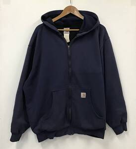 《 H 564》carhartt カーハート パーカー ジップアップ 厚手 ワーク アウトドア XL 紺 トップス 1円スタート アメリカ古着古着卸