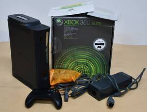 MY1-16【現状品】通電確認済み｜Microsoft Xbox360 ELITE エリート本体 ハードディスク120GB コントローラー｜長期保管品