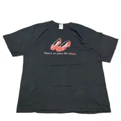 一点物　Tシャツ 半袖　カットソー　プリント　黒　夏物　良デザイン　古着　XL