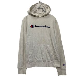 champion プリント スウェット パーカー チャンピオン XL ホワイト キッズ プルオーバー 古着卸 アメリカ仕入 a609-5178