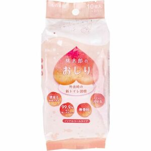 iiもの本舗 桃太郎のおしり トイレに流せる除菌ウェットティシュ ノンアルコールタイプ 無香料 10枚 3個入り X16パック