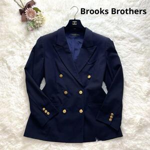 大きいサイズ Brooks Brothers ブルックスブラザーズ 紺ブレ ブレザー ジャケット 濃紺 ネイビー 金ボタン XL ゆったり レディース