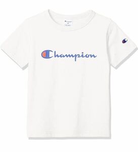 新品13769 CHAMPIONチャンピオン　160cm白ホワイト胸ロゴプリント半袖Tシャツ　カットソー　男女兼用ユニセックスキッズ通学通園親子コーデ