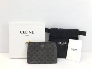 ■CELINE セリーヌ トリオンフ ジップ コインパース カード コインケース USED■