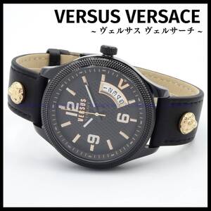 VERSUS VERSACE ヴェルサスヴェルサーチ 腕時計 メンズ クォーツ VSPVT0420 ブラック レザーバンド 新品・送料無料