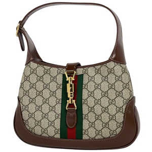 グッチ GUCCI ニュー ジャッキーライン ショルダーバッグ ワンショルダー GG柄 シェリーライン GGスプリーム ブラウン 636706 レディ 中古