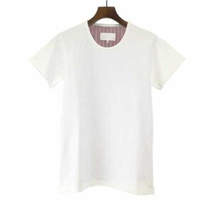 Maison Martin Margiela メゾン マルタン マルジェラ 14AW Harris Tweedパッチ切替Tシャツ ホワイト サイズ:S レディース ITTD2TSKX7YS