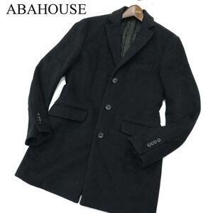 ABAHOUSE アバハウス 秋冬 メルトン ウール★ 中綿 チェスター コート Sz.2　メンズ ネイビー　A3T13273_B#N