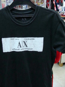 【使用感強め】A/X アルマーニエクスチェンジ 半袖Tシャツ 黒 (S)【ネコポス可能】