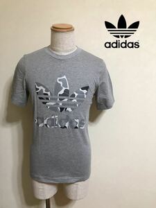 【新品】 adidas originals CAMO TREF TEE アディダス オリジナルス トレフォイル ロゴ カモフラ Tシャツ サイズS 半袖 グレー DH4766