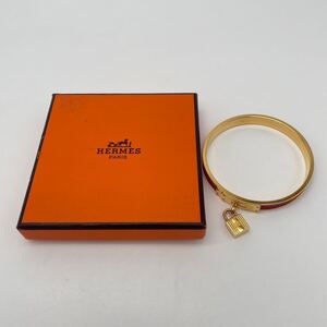 HERMES エルメス バングル レッド ゴールド アクセサリー P206