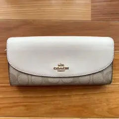 【値下げいたしました】COACH コーチ 長財布 シグネチャー 白