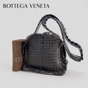 未使用■BOTTEGA VENETA■ コレクション 限定50個 カイマン ショルダーバッグ イントレチャート 2WAY仕様 ポーチ セカンドバッグ