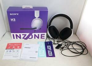 26SONYソニー/ゲーミング ヘッドセット/INZONE H3インゾーン/MDR-G300/ホワイト系/オーディオボックス元箱/取説ステッカー付/動作確認OK