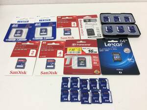 ■6339　SDカード おまとめ 64GB 16GB 8GB 4GB 2GB SanDisk Lexar I-O DATA Transcend ケース付き 動作未確認