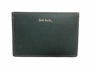 新品未使用 正規品 ポールスミス Paul Smith PAUL SMITH カードケース カード入れ ストライプスロット 羊革/牛革 グリーン BPS230