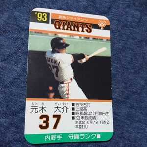 93 タカラ プロ野球カード 元木