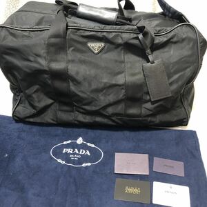 ★期間限定値下げ！美品 プラダ PRADA ボストンバッグ 大容量 2way V70 旅行 トラベル ハンドバッグ 購入書ありイタリア製 ブラック