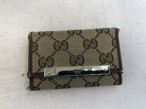 【GUCCI】グッチ　GGキャンバス　キーケース（6連中2連破損）　ベージュブラウン系　SY02-GDW