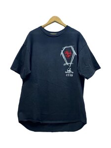 CVTVLIST◆SKULL DAY TEE/ロゴ刺繍/逆十字/Tシャツ/1/ブラック/2101090307/日本製