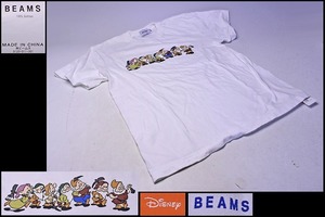 BEAMS x Disny コラボ ★ 七人の小人 プリント Tシャツ ★ Mサイズ ★ 白 ★ ビームス ディズニー ★ 白雪姫 ★ビームスT ★