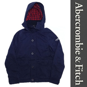 新品 Abercrombie & Fitch MOUNTAIN HOODED JACKET アバクロンビー＆フィッチ マウンテン フード ジャケット ネイビー コットン M 正規 014