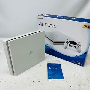 ☆美品・1円〜☆ SONY PS4 500GB 本体 CUH-2200A FW7.51 グレイシャーホワイト 箱付き FW9.00以下 プレイステーション4 プレステ4 ⑭