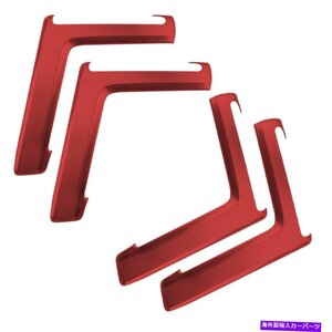 トヨタ4RUNNER 2010-2021赤インナードア肘掛けストハンドルカバートリム4ピースFit for Toyota 4Runner 2010-2021 Red Inner Door Armrest