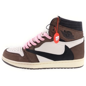 ナイキ ×TRAVIS SCOTT AIR JORDAN 1 HIGH OG TS SP CD4487‐100 トラヴィススコット エアジョーダン1 ハイカットスニーカー US9.5/27.5cm