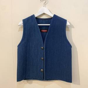 希少 CENTINELA TRADITIONAL ARTS INDIGO WOOL CHIMAYO VEST センチネラ ウール インディゴ チマヨ ベスト コンチョボタン オルテガ 36