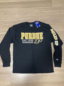 新品未使用 パデュー大学 Purdue University 長袖ロングTシャツ チャンピオンChampion製 XL 黒 大学公式品アメリカ購入