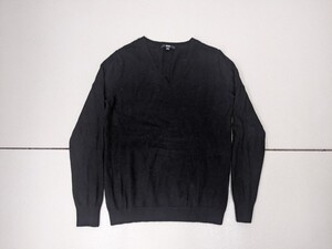 3．カシミヤ 100% ユニクロ Ｖネック ニット セーター Cashmere カシミア レディースL 黒 UNIQLO x409