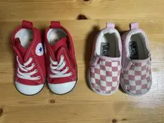 コンバース　ハイカットvans チェッカー スニーカー　スリッポン　13cm