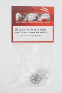 新品 NSR 1/32 ALUM. REAR WHEELS DRILLED 16.5 Diameter AIR SYSTEM アルミホイール 5010 スロットカー