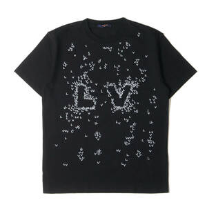 美品 LOUIS VUITTON ルイヴィトン Tシャツ サイズ:L 22AW LV スプレッド エンブロイダリー ヘビーウェイト Tシャツ ブラック イタリア製