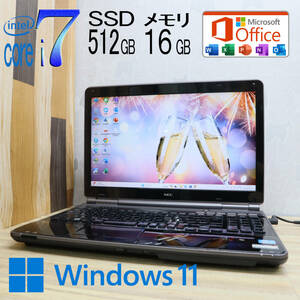 ★美品 YAMAHA♪最上級4コアi7！新品SSD512GB メモリ16GB★LL770/F Core i7-2670QM Win11 MS Office2019 Home&Business ノートPC★P71210