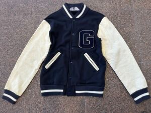 14aw GOODENOUGH グッドイナフ ATHLETIC VARSITY JKT ネイビー L 美品 スウェットスタジャン