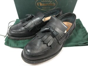 美品 【チャーチ Church’s】 Custom Grade OREHAM オレハム 5都市 タッセルローファー 紳士靴 (メンズ) size60F ブラック ◯30MZA6937○