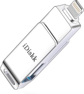 Apple認証 MFI取得 iDiskk フラッシュドライブ USBメモリ コネクタ搭載 容量不足解消 128G