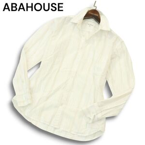 ABAHOUSE アバハウス 春夏 麻 リネン混★ 長袖 スリム ストライプ シャツ Sz.44　メンズ　A4T13871_C#A