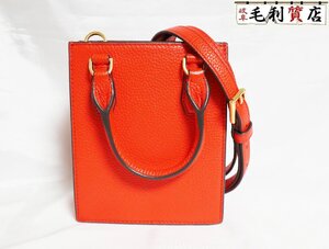 トリーバーチ TORYBURCH ブレイク ミニ ショッパー 138274 2WAYハンドバッグ レザー オレンジ 【中古】ショルダーバッグ