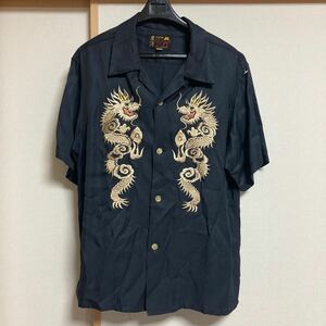 【美品】テーラー東洋 スカシャツ ドラゴン刺繍 ブラック MサイズTAILOR TOYOSUKA SHIRT DRAGON TT37670 東洋エンタープライズ