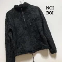 NOI BOI ノイボイ 長袖 ボアジャケット ハーフジップ ブラック