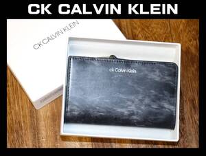 送料無料 特価即決【未使用】 CK CALVIN KLEIN ★ 牛革 ミニウォレット ★ カルバンクライン 税定価1万4300円 832632 財布 カードケース 併