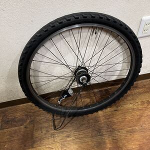 ジュニアマウンテン★　26インチ×1,95　中古　前輪　フロントホイール　Jr.MTB　オートライト