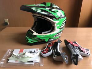 中古 オフロード ヘルメット SHOEI VFX-W 限定 カワサキカラー 59cm Lサイズ ショウエイ　KLX KDX KAWASAKI