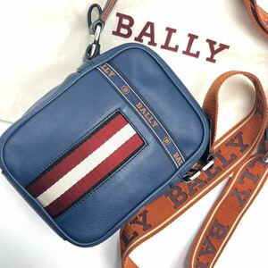 ●現行品/希少色● BALLY バリー トレスポ メンズ ビジネス ショルダーバッグ メッセンジャー ボディ レザー オレンジ 斜め掛け ネイビー