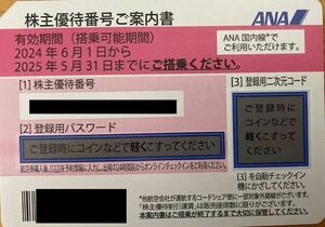 送料無料 ANA 株主優待券 有効期限2025年5月31日 1枚　発券用コード通知