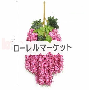 パープルピンク藤の花 人工偽藤造花 フェイクフラワー 花飾り吊り下げ フェイクグリーン インテリア飾り 24本壁掛け花飾り記念日 T2CP82