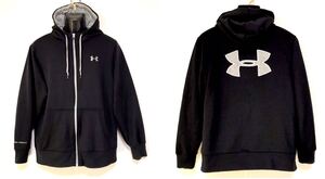 UNDER ARMOUR/アンダーアーマー☆スウェット/パーカー☆ビッグロゴ/ジャケット/ジャージ/黒/大きめサイズ/XL